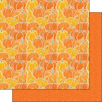 Scrapbook Customs - Halloween - 12 x 12 Double Sided Paper - Pumpkins