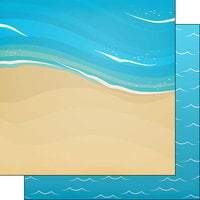 Scrapbook Customs - 12 x 12 Double Sided Paper - Ocean Water Waves