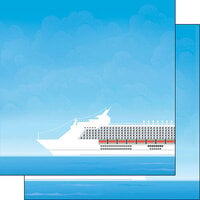 Scrapbook Customs - 12 x 12 Double Sided Paper - Cruise Ship Bow and Stern