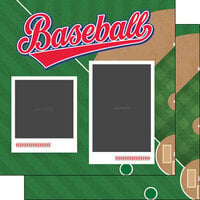 Scrapbook Customs - 12 x 12 Double Sided Paper - Baseball Left Quick Page
