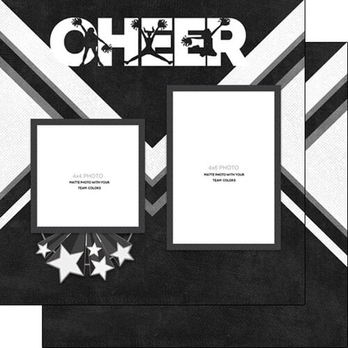 Scrapbook Customs - 12 x 12 Double Sided Paper - Cheer Left Quick Page