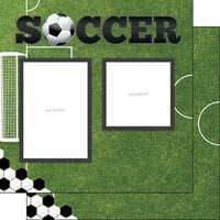 Scrapbook Customs - 12 x 12 Double Sided Paper - Soccer Left Quick Page