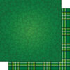 Scrapbook Customs - 12 x 12 Double Sided Paper - Clover and Irish Tartan