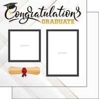Scrapbook Customs - 12 x 12 Double Sided Paper - Graduate Left Quick Page