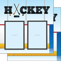 Scrapbook Customs - 12 x 12 Double Sided Paper - Hockey Left Quick Page