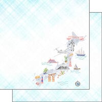 Scrapbook Customs - 12 x 12 Double Sided Paper - Japan Map Icons
