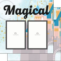Scrapbook Customs - Magical Collection - 12 x 12 Double Sided Paper - Castle Left Quick Page