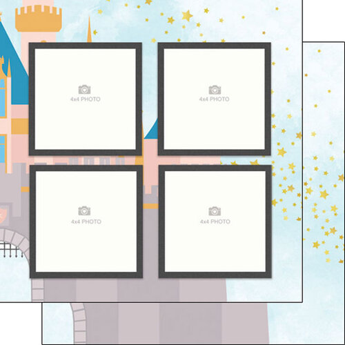 Magical Collection - 12 x 12 Double Sided Paper - Castle Right Quick Page -  Scrapbook Customs