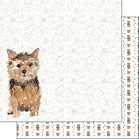 Scrapbook Customs - 12 x 12 Double Sided Paper - Norfolk Terrier Watercolor