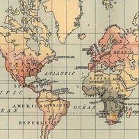 Scrapbook Customs - 12 x 12 Double Sided Paper - Western Hemisphere Antique Map