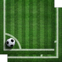 Scrapbook Customs - 12 x 12 Double Sided Paper - Soccer On Field