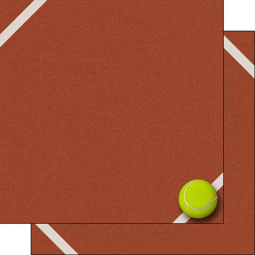 Scrapbook Customs - 12 x 12 Double Sided Paper - Tennis On Court