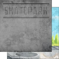 Scrapbook Customs - 12 x 12 Double Sided Paper - Skatepark Grunge