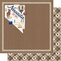 Scrapbook Customs - 12 x 12 Double Sided Paper - Nevada Natural Craft Map