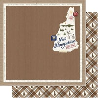 Scrapbook Customs - 12 x 12 Double Sided Paper - New Hampshire Natural Craft Map