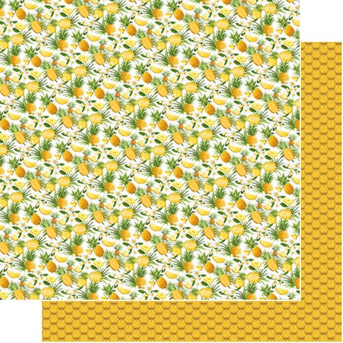 Scrapbook Customs - 12 x 12 Double Sided Paper - Pineapple Fruit
