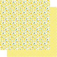 image of Scrapbook Customs - 12 x 12 Double Sided Paper - Lemon Fruit