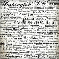 Scrapbook Customs - United States Collection - Washington DC - 12 x 12 Paper - Words - White