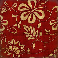 Scrapbook Customs - United States Collection - 12 x 12 Single Sided Paper - Hawaiian Floral - Red