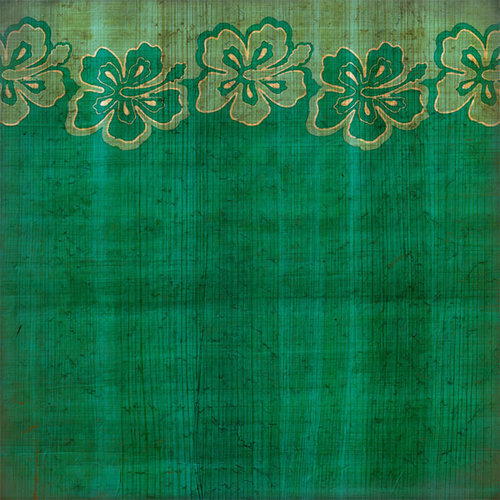 Scrapbook Customs - United States Collection - 12 x 12 Single Sided Paper - Hibiscus Border - Green