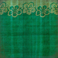 Scrapbook Customs - United States Collection - 12 x 12 Single Sided Paper - Hibiscus Border - Green