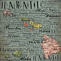 Scrapbook Customs - United States Collection - 12 x 12 Single Sided Paper - Hawaii Map