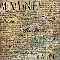 Scrapbook Customs - United States Collection - Maine - 12 x 12 Paper - Map