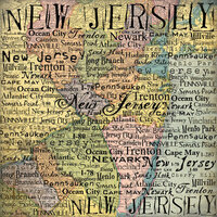Scrapbook Customs - United States Collection - New Jersey - 12 x 12 Paper - Map