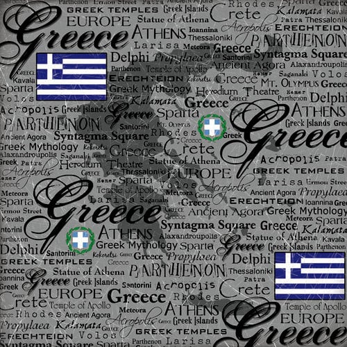 Scrapbook Customs - World Collection - Greece - 12 x 12 Paper - Scratchy