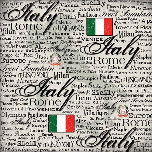 Scrapbook Customs - World Collection -12 x 12 Single Sided Paper - Italy