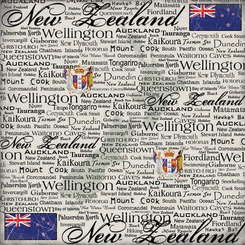 Scrapbook Customs - World Collection - New Zealand - 12 x 12 Paper - Scratchy