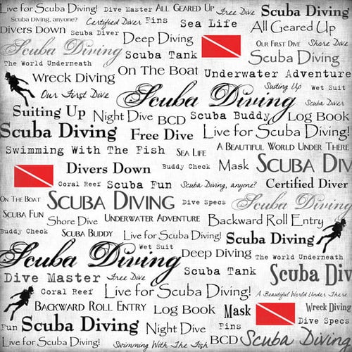 Scrapbook Customs - Sports Collection - 12 x 12 Paper - Scuba Diving - Live For