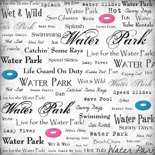 Scrapbook Customs - Sports Collection - 12 x 12 Paper - Water Park - Live For