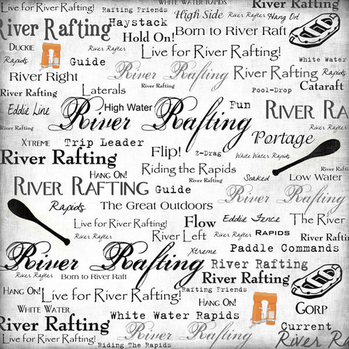 Scrapbook Customs - Sports Collection - 12 x 12 Paper - River Rafting - Live For