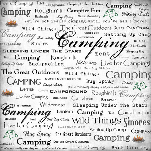 Scrapbook Customs - Sports Collection - 12 x 12 Paper - Camping - Live For