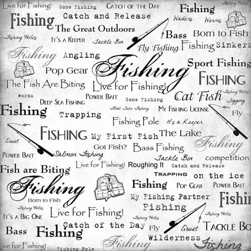 Scrapbook Customs - Sports Collection - 12 x 12 Single Sided Paper - Fishing