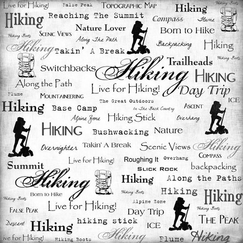 Scrapbook Customs - Sports Collection - 12 x 12 Paper - Hiking - Live For