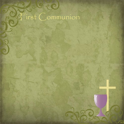 Scrapbook Customs - Religious Collection - 12 x 12 Single Sided Paper - First Communion