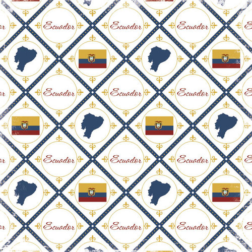 Scrapbook Customs - World Collection - Ecuador - 12 x 12 Paper - Discover