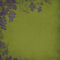 Scrapbook Customs - Travel Collection - 12 x 12 Paper - Vineyard - Grapevines - Green