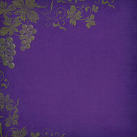 Scrapbook Customs - Travel Collection - 12 x 12 Paper - Vineyard - Grapevines - Purple