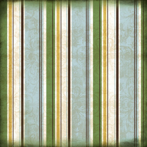 Scrapbook Customs - Travel Collection - 12 x 12 Paper - State Chic - Stripe