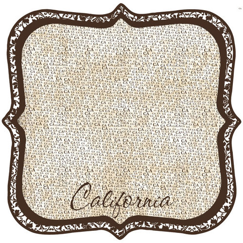 Scrapbook Customs - United States Collection - California - 12 x 12 Die Cut Paper - State Shape