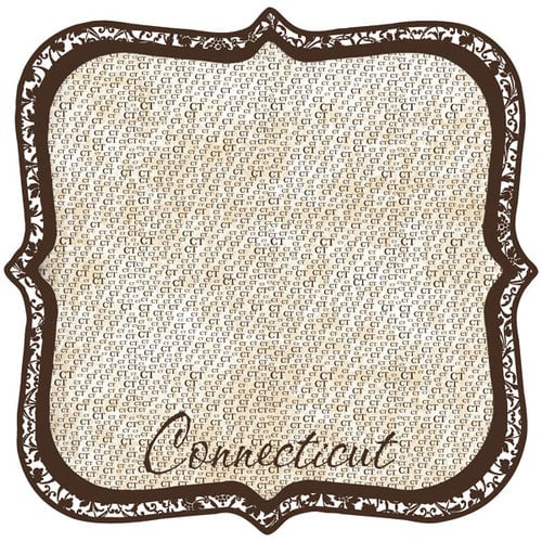 Scrapbook Customs - United States Collection - Connecticut - 12 x 12 Die Cut Paper - State Shape