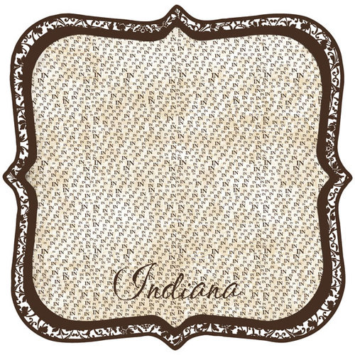 Scrapbook Customs - United States Collection - Indiana - 12 x 12 Die Cut Paper - State Shape