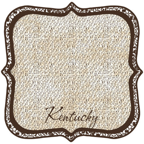 Scrapbook Customs - United States Collection - Kentucky - 12 x 12 Die Cut Paper - State Shape