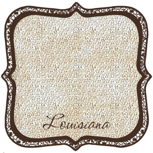 Scrapbook Customs - United States Collection - Louisiana - 12 x 12 Die Cut Paper - State Shape