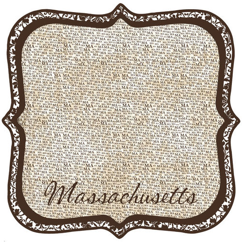 Scrapbook Customs - United States Collection - Massachusetts - 12 x 12 Die Cut Paper - State Shape