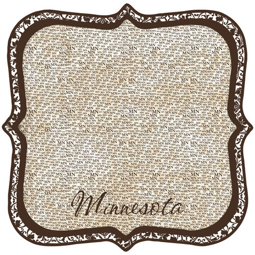 Scrapbook Customs - United States Collection - Minnesota - 12 x 12 Die Cut Paper - State Shape