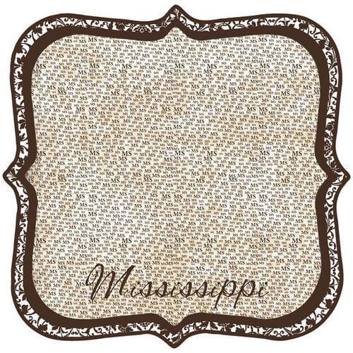 Scrapbook Customs - United States Collection - Mississippi - 12 x 12 Die Cut Paper - State Shape